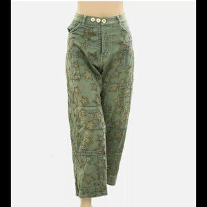 Magnolia Pearl Love Straight-Leg Denim Trousers Pants Patchwork Cotton OS 278224